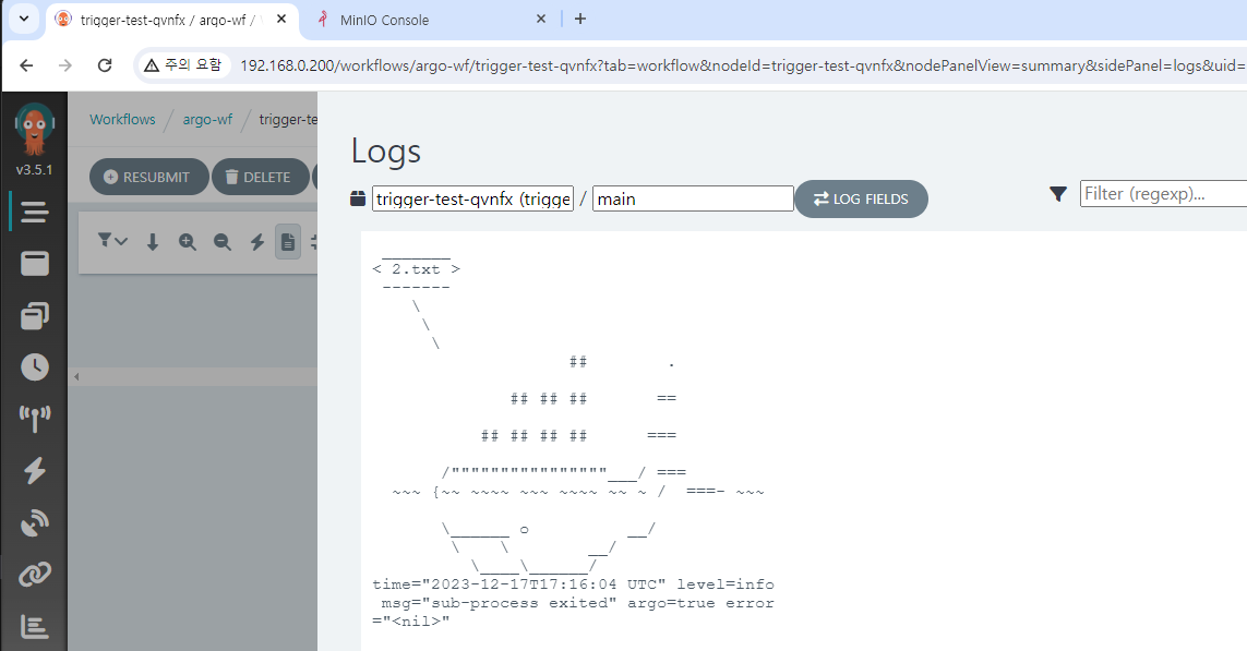 Workflow log