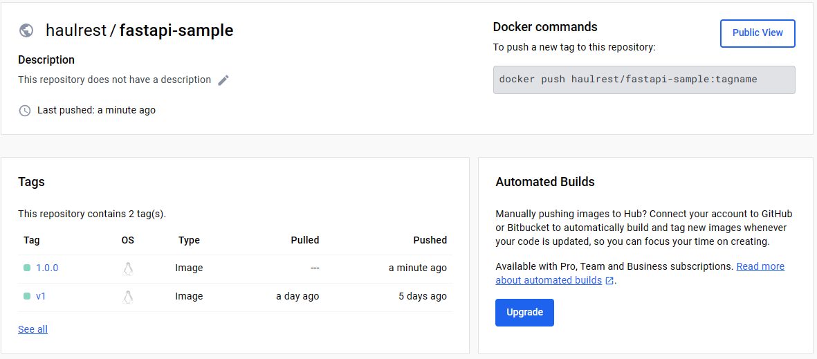 Docker Hub check