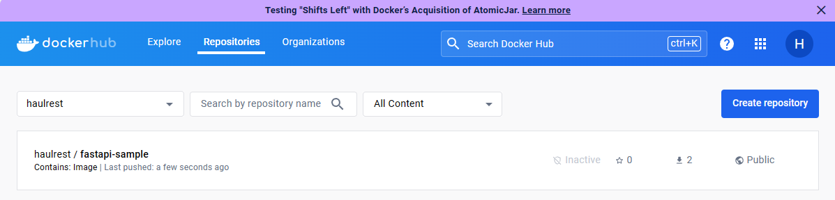 Docker Hub check